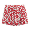 White And Red Heart Pattern Print Mesh Shorts