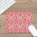 White And Red Heart Pattern Print Mouse Pad