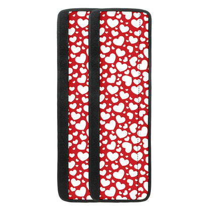 White And Red Heart Pattern Print Refrigerator Handle Covers