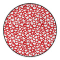 White And Red Heart Pattern Print Round Floor Mat