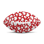 White And Red Heart Pattern Print Rugby Ball