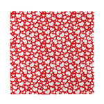 White And Red Heart Pattern Print Silk Bandana