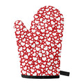 White And Red Heart Pattern Print Single Oven Mitt