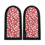 White And Red Heart Pattern Print Skillet Handle Cover