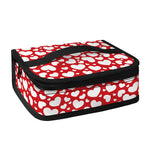 White And Red Heart Pattern Print Small Lunch Bag