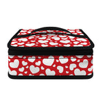 White And Red Heart Pattern Print Small Lunch Bag