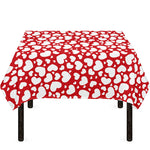 White And Red Heart Pattern Print Tablecloth