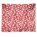 White And Red Heart Pattern Print Tapestry