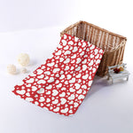 White And Red Heart Pattern Print Towel