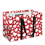 White And Red Heart Pattern Print Utility Tote Bag