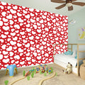 White And Red Heart Pattern Print Wall Sticker