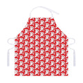 White And Red Spartan Pattern Print Adjustable Apron