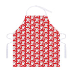 White And Red Spartan Pattern Print Adjustable Apron