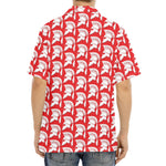 White And Red Spartan Pattern Print Aloha Shirt
