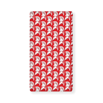 White And Red Spartan Pattern Print Baby Crib Sheet