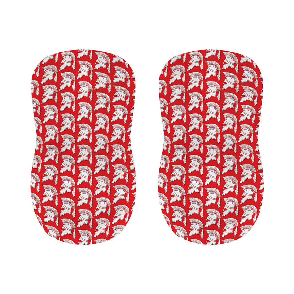 White And Red Spartan Pattern Print Bar Stool Covers