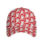 White And Red Spartan Pattern Print Baseball Cap