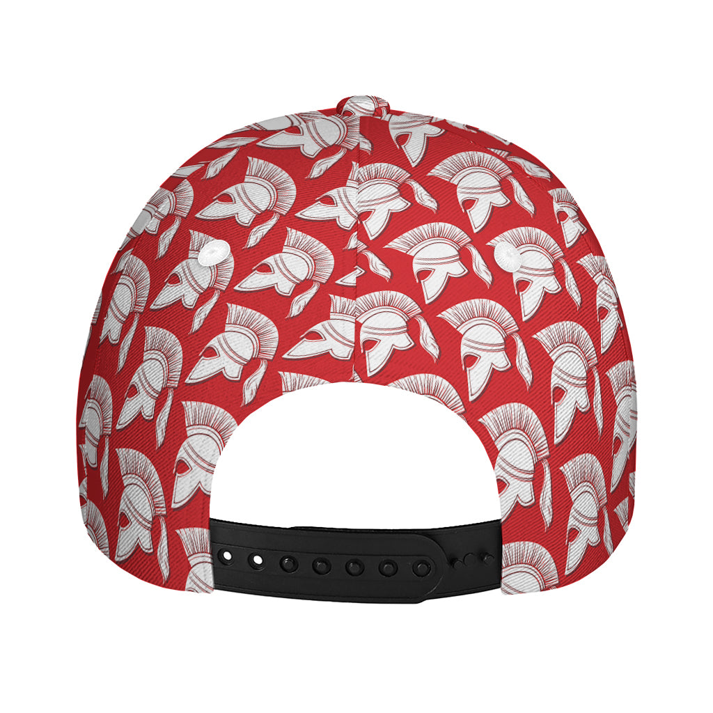 White And Red Spartan Pattern Print Baseball Cap