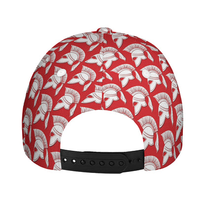 White And Red Spartan Pattern Print Baseball Cap