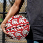 White And Red Spartan Pattern Print Basketball