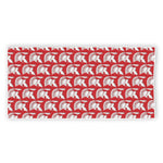 White And Red Spartan Pattern Print Beach Towel