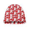 White And Red Spartan Pattern Print Beanie