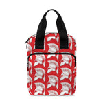 White And Red Spartan Pattern Print Bible Tote Bag