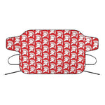White And Red Spartan Pattern Print Car Windshield Snow Cover