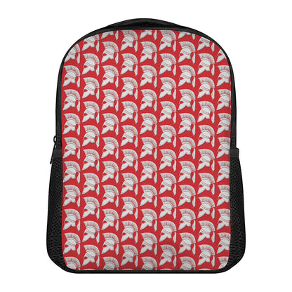 White And Red Spartan Pattern Print Casual Backpack