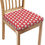 White And Red Spartan Pattern Print Chair Cushion Cover