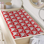 White And Red Spartan Pattern Print Changing Pad Cover