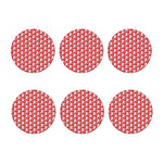 White And Red Spartan Pattern Print Coaster Set
