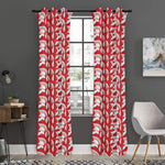 White And Red Spartan Pattern Print Curtain
