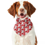 White And Red Spartan Pattern Print Dog Bandana