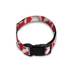 White And Red Spartan Pattern Print Dog Collar