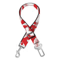 White And Red Spartan Pattern Print Dog Seat Belt