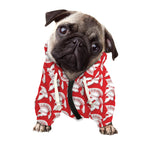 White And Red Spartan Pattern Print Dog Zip Up Hoodie