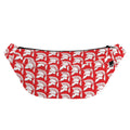 White And Red Spartan Pattern Print Fanny Pack