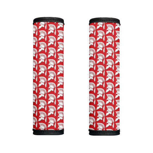 White And Red Spartan Pattern Print Handle Covers