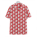 White And Red Spartan Pattern Print Hawaiian Shirt