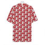 White And Red Spartan Pattern Print Hawaiian Shirt