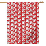 White And Red Spartan Pattern Print House Flag