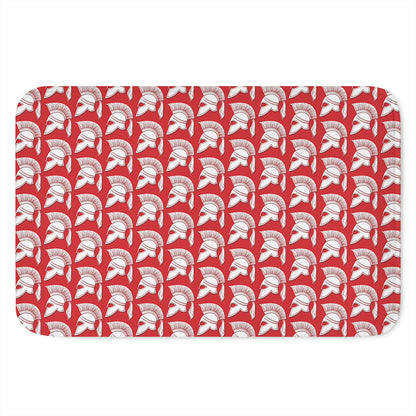 White And Red Spartan Pattern Print Indoor Door Mat