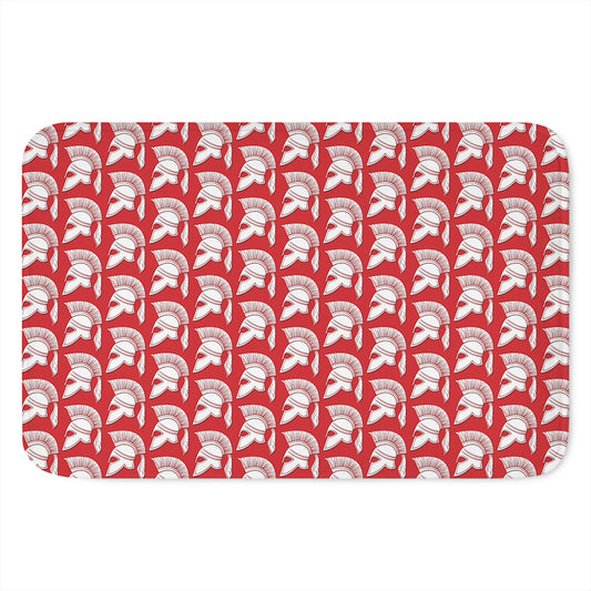 White And Red Spartan Pattern Print Indoor Door Mat