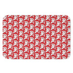 White And Red Spartan Pattern Print Indoor Door Mat