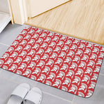 White And Red Spartan Pattern Print Indoor Door Mat