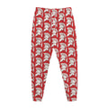 White And Red Spartan Pattern Print Jogger Pants