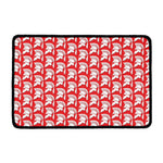 White And Red Spartan Pattern Print Kitchen Mat