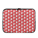 White And Red Spartan Pattern Print Laptop Sleeve