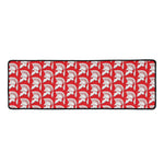 White And Red Spartan Pattern Print Long Kitchen Mat